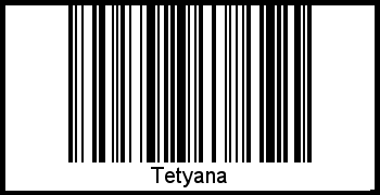 Tetyana als Barcode und QR-Code