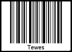 Barcode des Vornamen Tewes