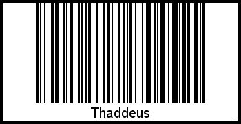 Der Voname Thaddeus als Barcode und QR-Code