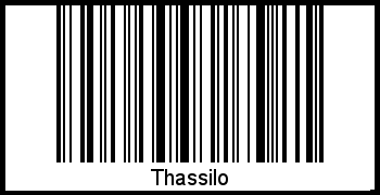 Der Voname Thassilo als Barcode und QR-Code