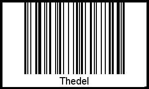 Thedel als Barcode und QR-Code