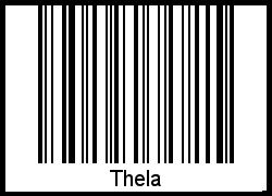 Der Voname Thela als Barcode und QR-Code