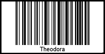 Der Voname Theodora als Barcode und QR-Code