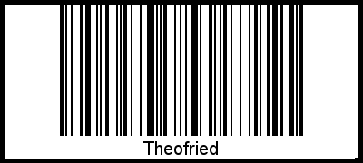 Theofried als Barcode und QR-Code