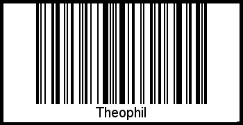 Der Voname Theophil als Barcode und QR-Code