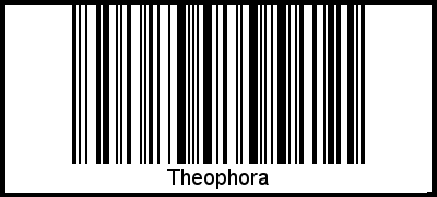 Der Voname Theophora als Barcode und QR-Code