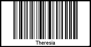Theresia als Barcode und QR-Code