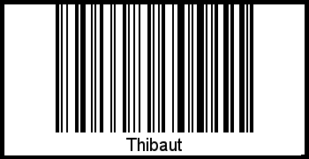 Der Voname Thibaut als Barcode und QR-Code