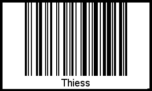 Der Voname Thiess als Barcode und QR-Code
