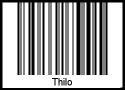 Der Voname Thilo als Barcode und QR-Code