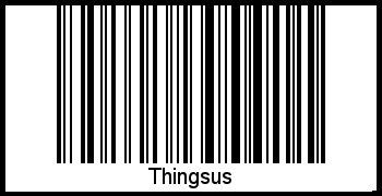 Der Voname Thingsus als Barcode und QR-Code