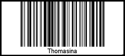 Der Voname Thomasina als Barcode und QR-Code