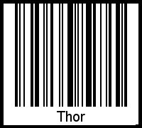 Barcode des Vornamen Thor