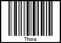 Der Voname Thora als Barcode und QR-Code