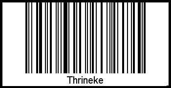 Barcode des Vornamen Thrineke