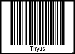 Barcode des Vornamen Thyus