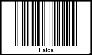 Barcode des Vornamen Tialda