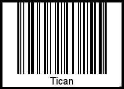 Barcode des Vornamen Tican
