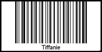 Der Voname Tiffanie als Barcode und QR-Code