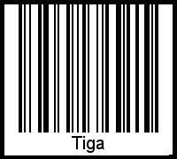 Der Voname Tiga als Barcode und QR-Code