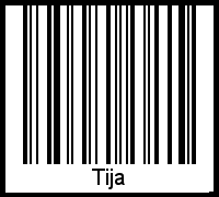 Der Voname Tija als Barcode und QR-Code
