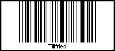 Der Voname Tillfried als Barcode und QR-Code