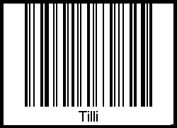 Der Voname Tilli als Barcode und QR-Code
