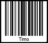 Der Voname Timo als Barcode und QR-Code