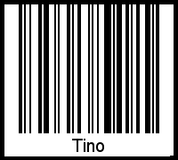 Der Voname Tino als Barcode und QR-Code