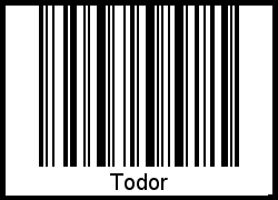 Der Voname Todor als Barcode und QR-Code