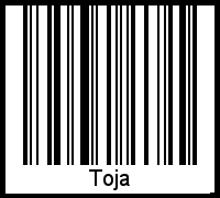 Der Voname Toja als Barcode und QR-Code