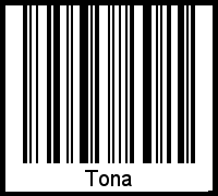 Der Voname Tona als Barcode und QR-Code