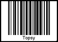 Der Voname Topsy als Barcode und QR-Code