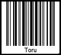 Der Voname Toru als Barcode und QR-Code