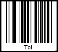Der Voname Toti als Barcode und QR-Code