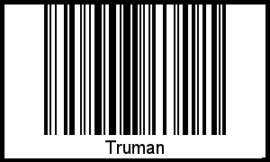 Der Voname Truman als Barcode und QR-Code