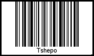 Der Voname Tshepo als Barcode und QR-Code