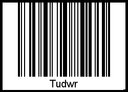 Barcode des Vornamen Tudwr
