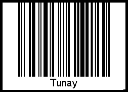 Der Voname Tunay als Barcode und QR-Code