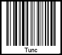 Barcode des Vornamen Tunc