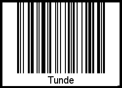 Barcode des Vornamen Tunde