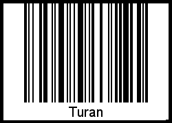 Der Voname Turan als Barcode und QR-Code