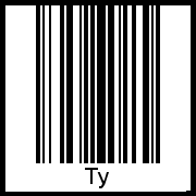 Barcode des Vornamen Ty
