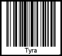 Barcode des Vornamen Tyra