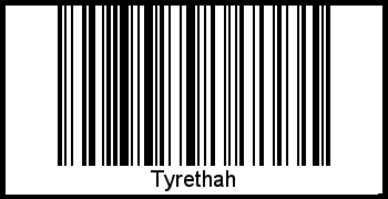 Barcode des Vornamen Tyrethah