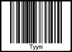 Der Voname Tyyni als Barcode und QR-Code