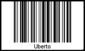 Der Voname Uberto als Barcode und QR-Code