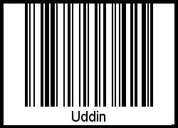 Interpretation von Uddin als Barcode