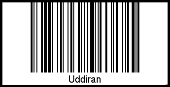Uddiran als Barcode und QR-Code
