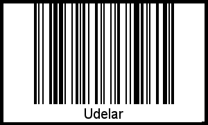 Der Voname Udelar als Barcode und QR-Code
